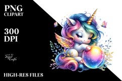 Colorful Baby Unicorn with Magic Orb, High-Res PNG Product Image 3