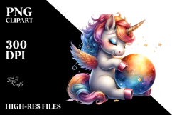 Colorful Baby Unicorn with Magic Orb, High-Res PNG Product Image 2