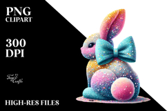 Stylized Bunny Sitting View from Back PNG Product Image 2