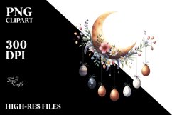 Colorful Moon with Hanging Eggs PNG Product Image 2
