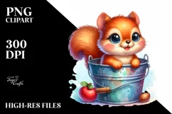 Colorful Smiling Baby Squirrel in Bucket | Sublimation | Product Image 3