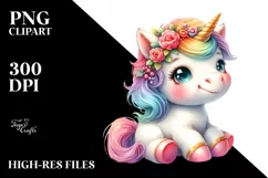 Cute Unicorn Cowboy | Sublimation | Clipart Product Image 3
