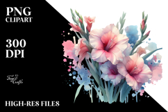 Gladiolus Watercolor Splash PNG Product Image 2