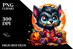Confused Werewolf with Pumpkins, PNG Product Image 2