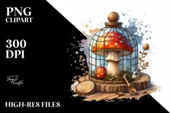 Mushroom Watercolor Splash PNG Product Image 3
