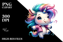 Dancing Baby Unicorn with Cool Haircut PNG Product Image 2