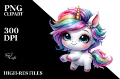 Cute Baby Unicorn Dancing PNG Product Image 2