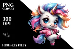 Cute Baby Unicorn Dancing PNG Product Image 2