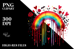 Colorful Rainbow with Hearts, PNG Product Image 2