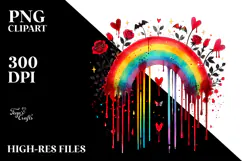 Colorful Rainbow with Hearts, PNG Product Image 2