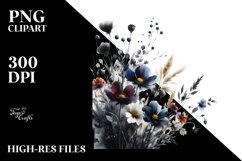 Dark Flowers Canvas | Sublimation | Clipart Product Image 1