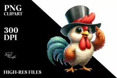 Watercolor Funny Rooster | Proud Clipart Product Image 3