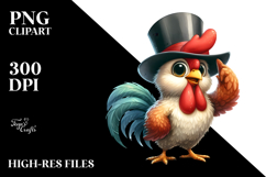 Watercolor Funny Rooster | Proud Clipart Product Image 2