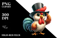 Watercolor Funny Rooster | Proud Clipart Product Image 2