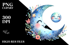 Simple Whimsical Half Moon PNG Product Image 2