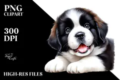 Happy Baby Saint Bernard PNG Product Image 2
