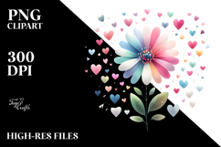 Colorful Boho Flower with Heart Petals PNG Product Image 2