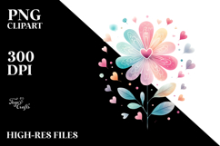 Boho Heart Flower PNG Product Image 2