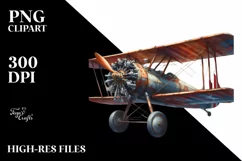 Rusted Biplane USA Flag | Clipart Product Image 3
