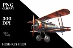Rusted Biplane USA Flag | Clipart Product Image 3