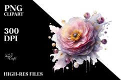 Abstract Watercolor Ranunculus | Clipart Product Image 3