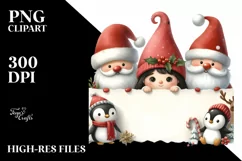 Christmas Gnome and Friends Watercolor Art Product Image 1