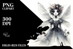 Whimsical Gothic Fairy Illustration, Transparent PNG Product Image 1