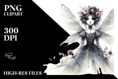 Whimsical Gothic Fairy Illustration, Transparent PNG Product Image 2
