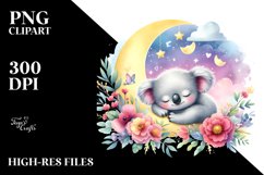 daisy, baby koala sleeping with flowers Product Image 3