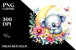Sleeping Baby Koala Watercolor Design Product Image 3