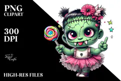 Funny Frankenstein Kid, Transparent PNG Product Image 2