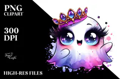 Funny Ghost with Glam Accessories, Transparent PNG Product Image 2