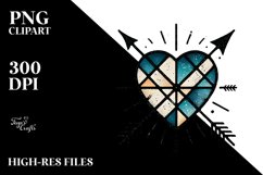 Simple Distressed Stained Hearth Arrow PNG Product Image 2