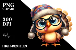 Watercolor Funny Turkey Chick es | Sublimation Clipart Product Image 2