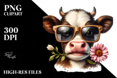 Funny Cow with Sunglasses PNG Product Image 2