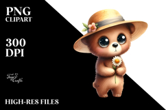 Expressive Bear Sun Hat Clipart Product Image 2