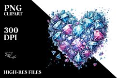 Broken Diamond Heart PNG Product Image 2