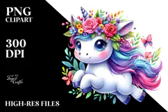 Cute Unicorn with Cool Haircut, PNG Product Image 2
