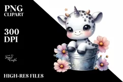 Babyunicorn with Animal Print Watercolor Splash | Product Image 3
