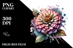 Zinnia with Metallic Insertions PNG Product Image 2