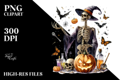 Simple Halloween Skeleton PNG Product Image 2