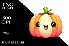 Funny Vibrant Pumpkin Cute | Clipart Product Image 1