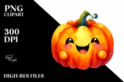 Funny Vibrant Pumpkin Cute | Clipart Product Image 1