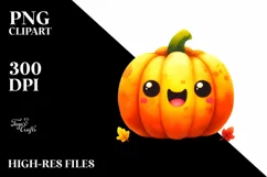 Funny Vibrant Pumpkin Cute | Clipart Product Image 1