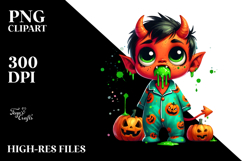Funny Contempt Demon in Pajamas PNG Product Image 2
