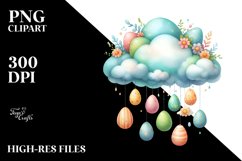Colorful Cloud with Easter Eggs PNG Product Image 2