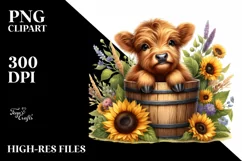 Cute Baby Highland Cow, Transparent PNG Product Image 3