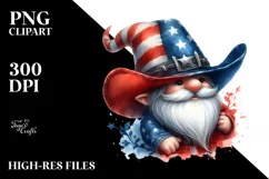 Detailed Patriotic Cowboy Gnome Clipart Product Image 3