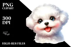 Cute Baby Bichon Frise PNG Product Image 2