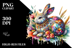 Colorful Bunny Diamonds PNG Product Image 2